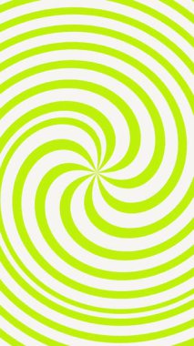 Sarı spiral arka plan, hipnoz etkisi, optik illüzyon tüneli. Döngü animasyonu, gürültü girdap hareketi grafiği, dikey video, radyal hipnotik 3D görüntüleme