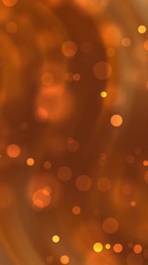 Kahverengi Bokeh ışıkları arka planda süzülüyor, dikey, sarı dağınık 4K kusursuz döngü animasyonu