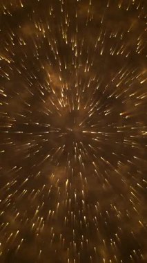 Yeni Yıl Kahverengi Döngüsü arka planı, dikey, güzel soyut galaksi ışıltısı, ışığın estetik patlaması 4K kusursuz döngü animasyonu