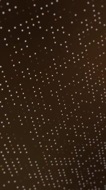 Altın ve beyaz nokta desenli kahverengi arka plan dikey teknoloji animasyon video 4K kusursuz döngü animasyonu