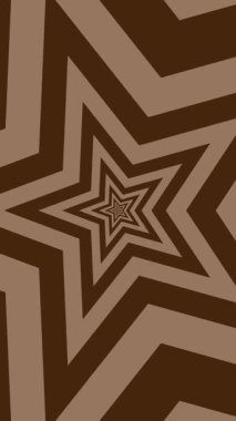 Kahverengi animasyon hipnotik yıldız arka planı dikey tünel dairesi, Dijital 4K kusursuz döngü animasyonu