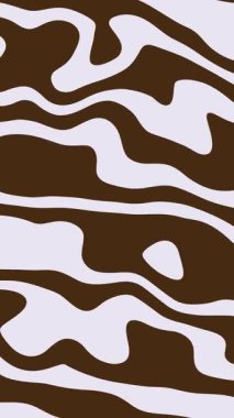 Kahverengi soyut arka plan, dikey, uçuk hippi arka plan, estetik dalgalı, optik illüzyon 4K kusursuz döngü animasyonu