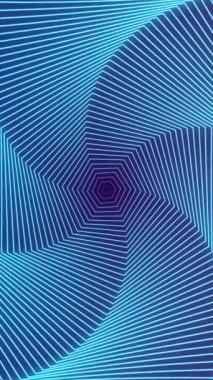 Neon Altıgen Tünel İllüzyonu, Geometrik Işık ve Gölge Arasında Büyüleyici Bir Yolculuk, Hipnotik Soyut Desen Oluşturma