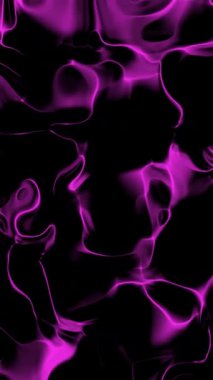 Parlak, parlak mor çizgiler koyu renk arka planda hareket ediyor. Soyut neon parlak sıvı dalga gradyan ışık partisinin hatları. Aydınlık element, 4K kusursuz döngü canlandırması