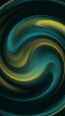 koyu turkuaz arka plan, sarı girdaplı soyut dikey 4K dikey dikey döngü animasyonu