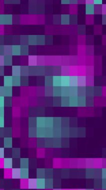 piksel mozaik neon yeşil arka plan dikey 4K dikey dikey dikişsiz döngü canlandırması