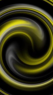 Gri, siyah, sarı, neon altın çember arka plan, bulanık soyut gradyan girdap hareketi, dinamik dikey 4K döngü animasyonu