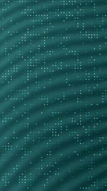 Teknolojik teal arkaplan, göz kırpan beyaz nokta, bulanık çapraz eğri, ipek kumaş animasyonu fütüristik, Hi tech, dikey HD 4K dikey dikişsiz döngü animasyonu