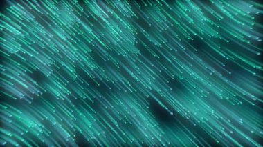 soyut dijital arka plan ışık hızı ışık hızı yeşil ışınlar düşen meteor, parlayan çizgiler parlayan yıldızlar kusursuz döngü animasyon kutlaması, festival, teknoloji konsepti