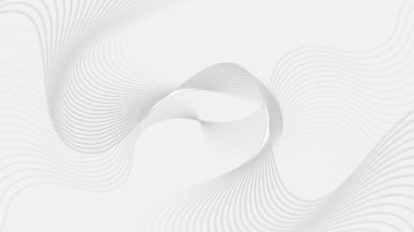 parlak beyaz arkaplan çizgisi sanat soyut fütüristik duvar kağıdı dinamik eğri çizgi zarif grafik tasarımı element 4K diamless döngü animasyonu