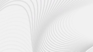 Basit çizgi beyaz arkaplan soyut fütüristik duvar kağıdı dinamik eğri çizgi zarif grafik tasarım element 4K kusursuz döngü animasyonu
