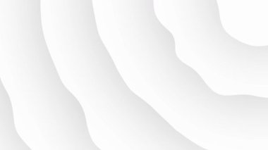 3d beyaz soyut dalgalı arkaplan, pürüzsüz döngü animasyonu 4K görüntü