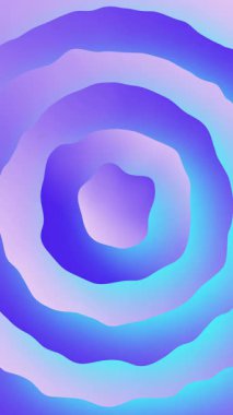 Trippy arka plan, güzel renkli açık mavi ve pembe kıvrımlı arka plan gradyanı, hızlı dalgalı arka plan animasyon gölge daire çizgisi büyüyen 4K dikey döngü animasyonu
