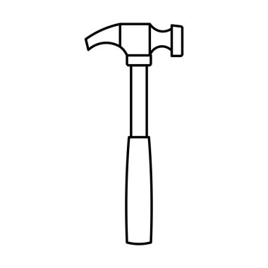 Pençe Çekici Taslak Vektör İllüstrasyonu. Bu, bir çekicin siyah-beyaz vektör çizimi. Çekiç sağlam bir sapı ve çift amaçlı bir kafası var..
