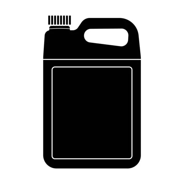 Petrol Kutusu Silueti Vektör İllüstrasyonu. Tasarım, sol üst kısmında vida kapağı olan dikdörtgen bir gövdeye ve taşıması için entegre bir tutamağa sahiptir..