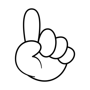 Bir Numaralı Vektör Resmini Gösteriyorum. Bu vektör illüstrasyonunda işaret parmağı yukarı doğru uzanan bir el resmedilmiş, bu da bir numarayı sembolize ediyor..