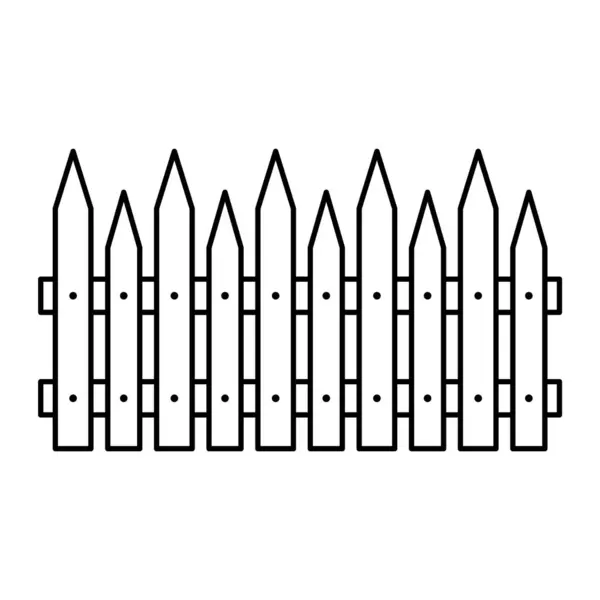 Tahta Çit Vektör İllüstrasyonu. Çitte eşit aralıklı dikey levhalar, sivri uçlu iki yatay destek kirişleri var..