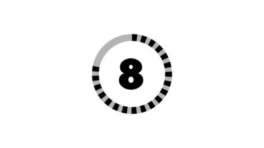 Kaybolan Çizgilerle Dinamik Geri Sayım Zamanlayıcısı Animasyonu. Bu video, şeffaf bir arkaplan üzerinde alfa kanalı bulunan 10 'dan 0' a bir geri sayım animasyonu içerir..