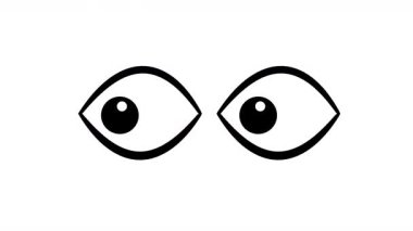 Animasyon Gözler Etrafa Bakıyor ve Göz Kırpıyor. Bu döngülü video, şeffaf bir arkaplan üzerinde alfa kanalı ile canlandırılmış gözleri içerir..