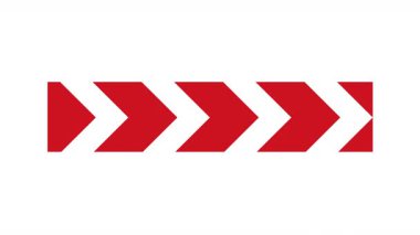 Hareketli Oklu Animasyon Trafik Sembol İşareti. Bu döngülü video şeffaf arkaplan üzerinde alfa kanalı ile.