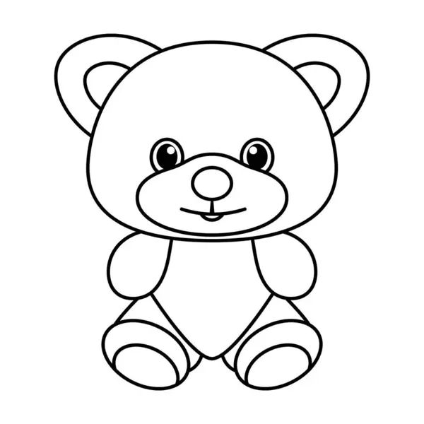 Tatlı çizgi film Teddy Ayı Taslak Vektör İllüstrasyonu. Bu vektör illüstrasyonunda basit bir çizgi film tarzında sevimli bir oyuncak ayı var. Temiz, kalın çizgiler ve yuvarlak şekillerle dizayn edilmiş..
