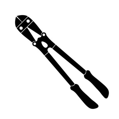 Cıvata Kesiciler Silueti Araç Vektör İllüstrasyonu. Uzun saplı cıvata kesicilerin siluetinin vektör çizimi ve kafa kesme gibi bir makas.