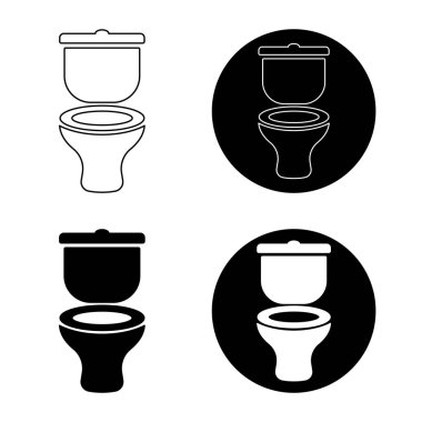 Tuvalet Simgesi Vektörü İllüstrasyonu. Tuvalet tabelası, halka açık tesis göstergeleri, banyo sembolleri veya hijyen ve hijyenle ilgili grafik tasarım projeleri için mükemmel..