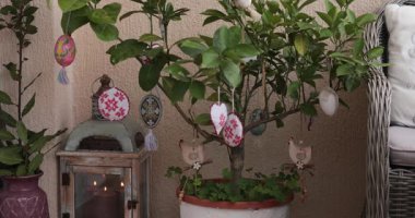 Mekanını, el yapımı süslemelerle süslenmiş büyüleyici bir Paskalya ağacı ile süsle. Bu düzenek, Paskalya 'yı kutlamak için evinize canlı süsler ve cazibe katar..