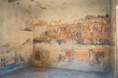 Pompeii, İtalya 'da bir duvarda, Roma zamanından canlı bir hikaye anlatımı sergilenen iyi korunmuş antik fresk sanat eserleri. Renk ve betimlemelerden oluşan bir duvar halısı ile zengin tarihsel ve sanatsal öneme sahip.