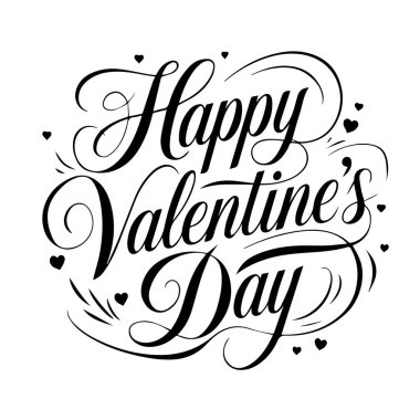 Sevgililer Günün kutlu olsun siyah beyaz tipografi, hattatlık, tişört tasarımı..