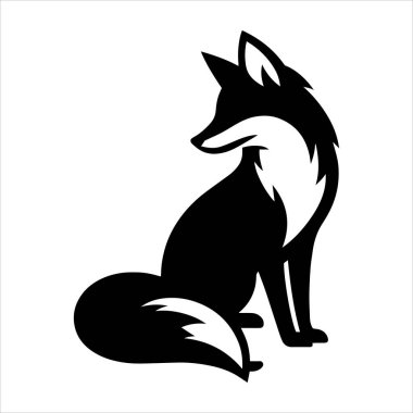 Fox siluet vektör çizim