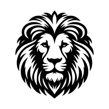 Aslan Baş Vektörü Clipart Yüksek Kaliteli Siluet Tasarımı