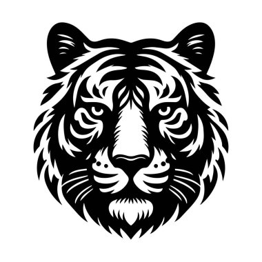 Kaplan başlı siluet vektör çizimi