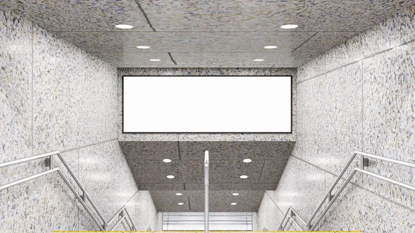 Render Cartelera Blanco Metro Útil Para Publicidad —  Fotos de Stock