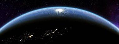 Uzayda Dünya gezegeni - NASA tarafından desteklenen bu görüntünün elementleri