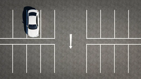 Boş otoparklar, hava manzarası. 3 Boyutlu Resim Hazırlama