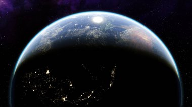 3d illustration. Planet earth in the space - elements of this image furnished by NASA