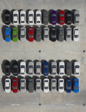 3D illustration Rendering. Empty parking lots, aerial view.