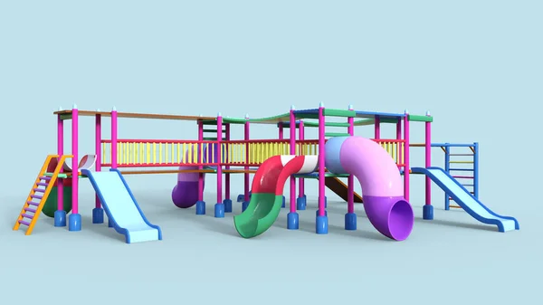 Colorful Public Playground Clipping Path Illustration Rendering — Stock Photo, Image