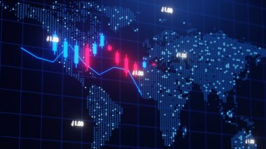 Finansal istatistikler borsa ve enflasyon oranlarında yükselen fiyatları grafiğe döker - 3D illüstrasyon