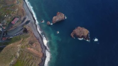 Ribeira da Janela, Madeira, Aeiral çekim. Yüksek kalite 4k görüntü