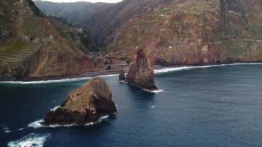 Ribeira da Janela, Madeira, Aeiral çekim. Yüksek kalite 4k görüntü