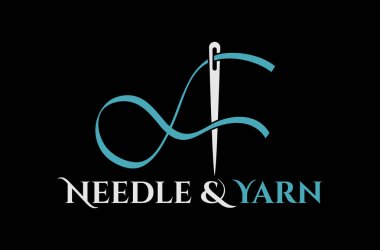 Harf A İğne ve İplik Logosu Tasarım Vektörü Simgesi Resimleri. Çok işlevli logo, birçok moda kıyafet dikme şirketlerinde ve hizmetlerde kullanılabilir.