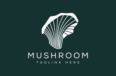 Mushroom Tree Logo Design Vector Icon Symbol Silhouette brand identity, Mushroom Illustrations, Oyster Mushroom Moth Logo, Mushroom Logo, Symbol of Organic Food Oysters for Agricultural Farm clipart