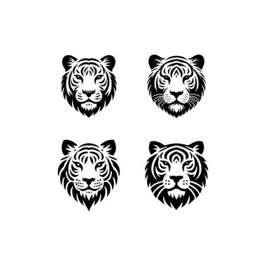 Kaplan başı siluetleri vektör ayarlar