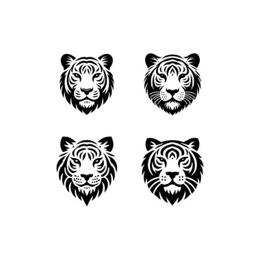 Kaplan başı siluetleri vektör ayarlar