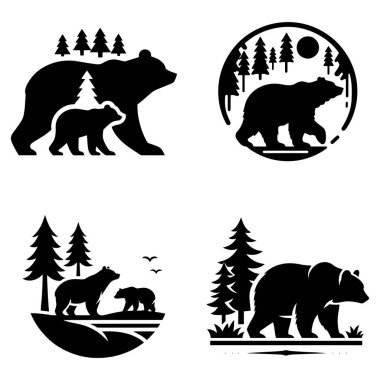 ayı siluetleri vektör logosu