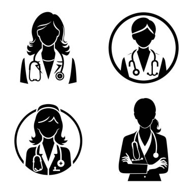 Kadın doktor silueti vektörü