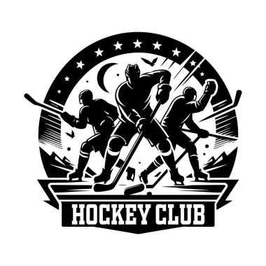 Hokey kulübü logosu siluet vektörü