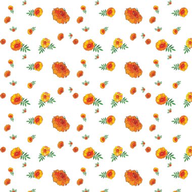 Soyut çiçek desensiz desen tasarımı (Beyaz)